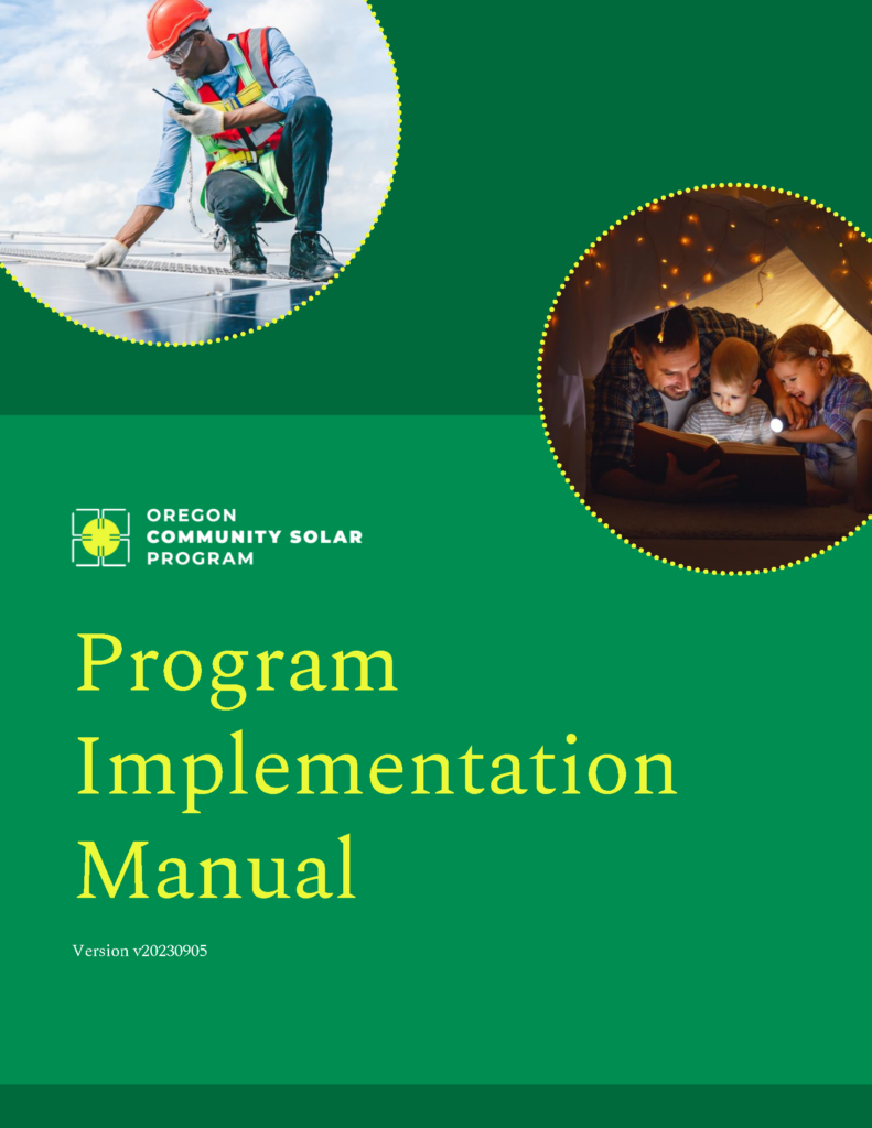 Oregon Community Solar Program Implementation Manual